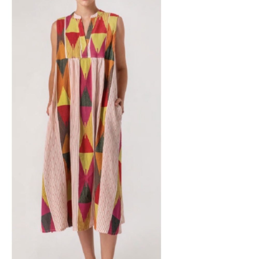 Multi colored Midi Dress 100% cotton